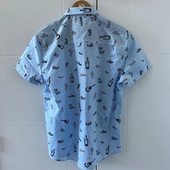 NWT Point Zero Black Label Semi Fit summer party s/s button down (Unisex S/M) - Picture 2 of 5